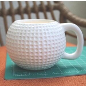 Vintage 1985 Lego Golf Ball Mug White Dimpled Rare Golfer Enthusiast